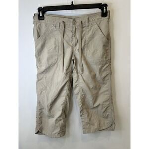 The North‎ Face Women's Hiking Capri Pants Size 4 Beige Lightweight Nylon